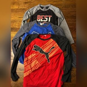 Bundle - 3 Long Sleeve Shirts 2 Puma one Performance Active Tee